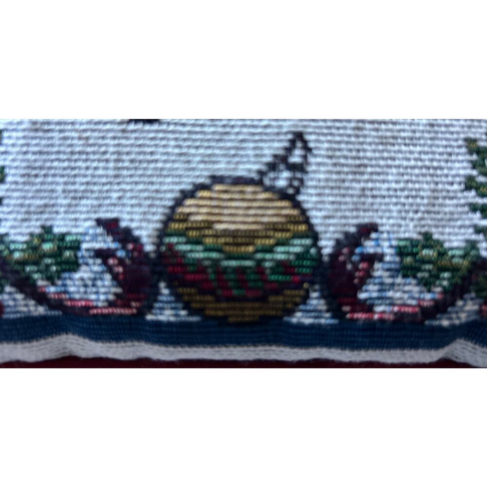Vintage Cross Stitch Needlepoint Merry Christmas & Peace Pillows 12x8.5 Lot Of 2 - Picture 7 of 10